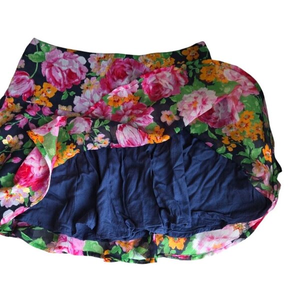 Abercrombie & Fitch Floral A-Line Mini Skirt Women's 2 Fully Lined Side Zip - Picture 3 of 8